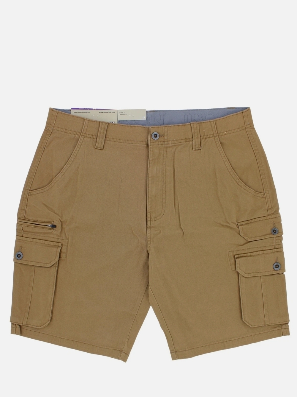 Iron Co. Stretch Cargo Shorts Carmel Waist 34